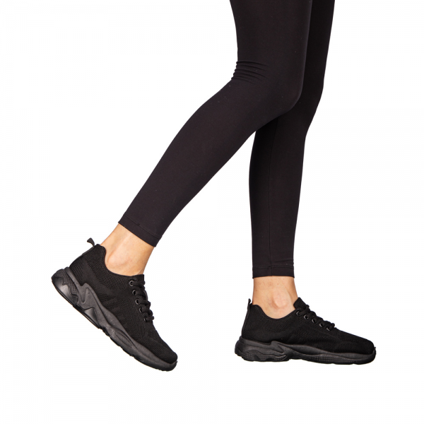 Дамски спортни обувки  черни от текстилен материал  Morison, 4 - Kalapod.bg